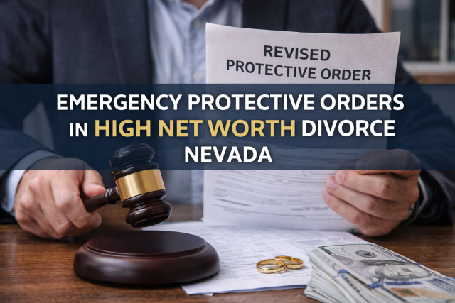 emergency protective orders high net worth divorce Nevada involving court order and asset dispute