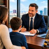Las Vegas child custody lawyer meeting with parents and child to discuss custody and parental rights